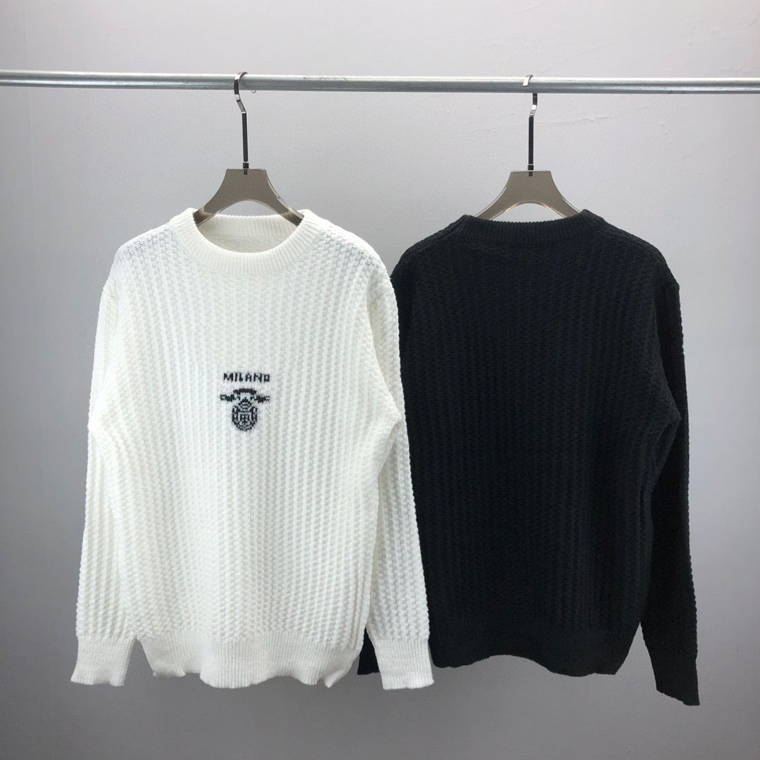Men's Plus Size Hoodies & Sweatshirts New AOP jacquard letter knitted sweater in autumn / winter New knitting machine e Custom jnlarged deta-image-902951002