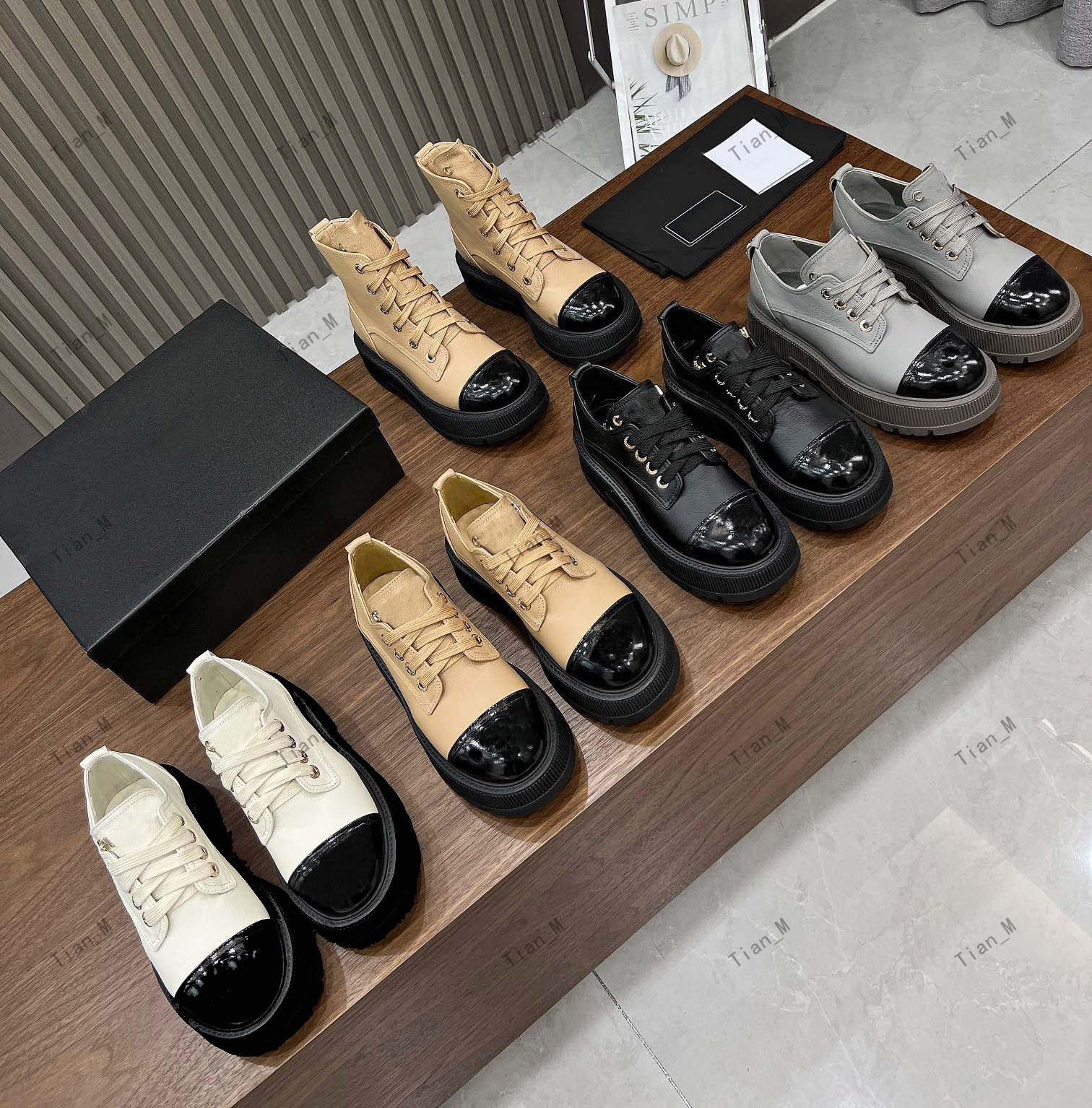 British Style Mary Janes Lace Up Real Leather Platform Women Casua Shoes CH Patchwork Chunky Heels Party Pumps Height Increase Shoes Martens boot-image-902949209
