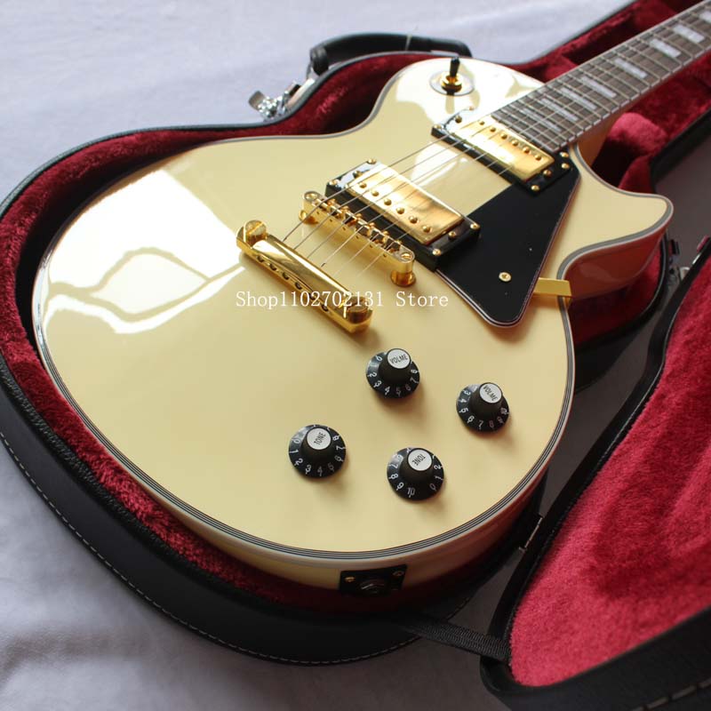 Hot! LP Custom VOS Randy Rhoads Electric Guitar, Cream finish,one piece neck guitarra-image-428839058