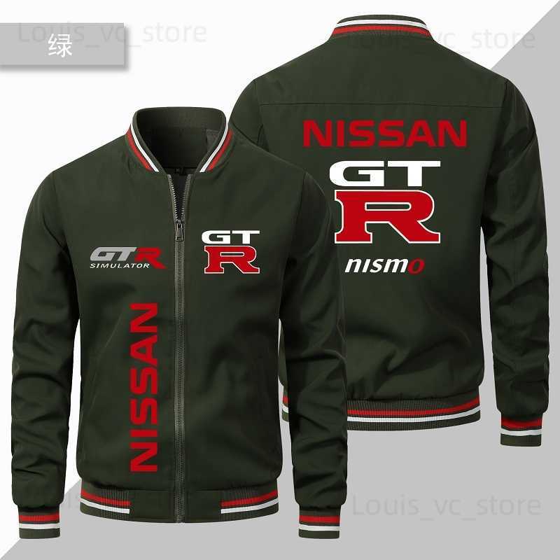 Vestes pour hommes Vente chaude veste pour hommes au printemps et en été impression de voiture GTR coupe ajustée fermeture éclair chaud haut pour