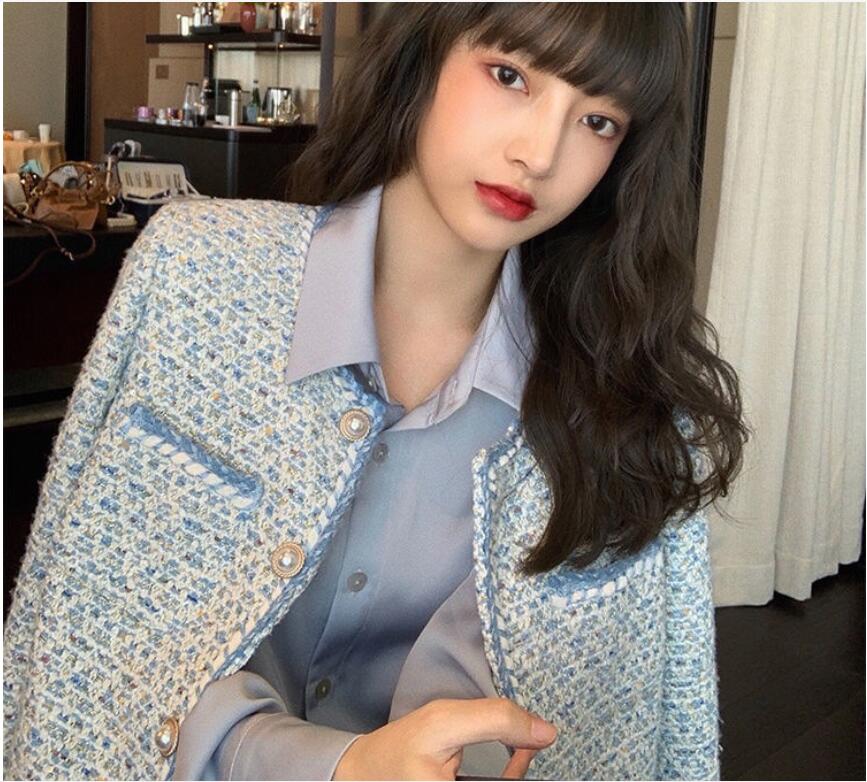 2024 New Women's casual short Jackets designer pocket cotton trendy and versatile fashion warm cardigan button outwear clothing S-XL