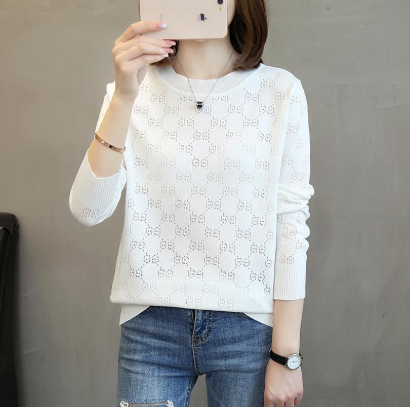 Women's Sweaters 2023 Autumn/Winter New Round Neck Letter Hollow Women's Knitwear Fashion Women's Sweater Top