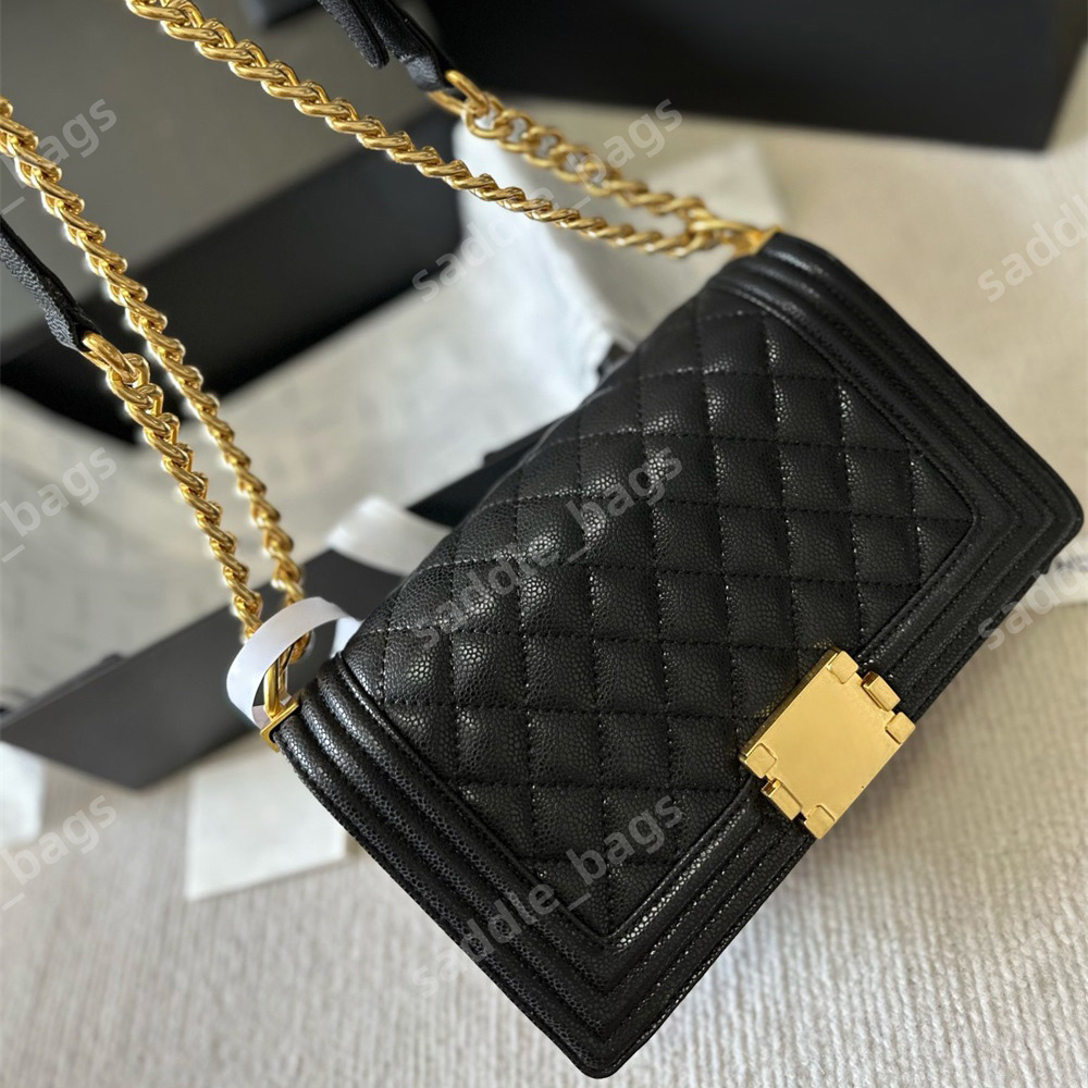 10A Sacs de créateurs Caviar Chain Sac Plaid Flap Sacs à main Designer Femme Luxurys Sacs à main Chaîne Double Lettre Couleur Solide Boucle Squar