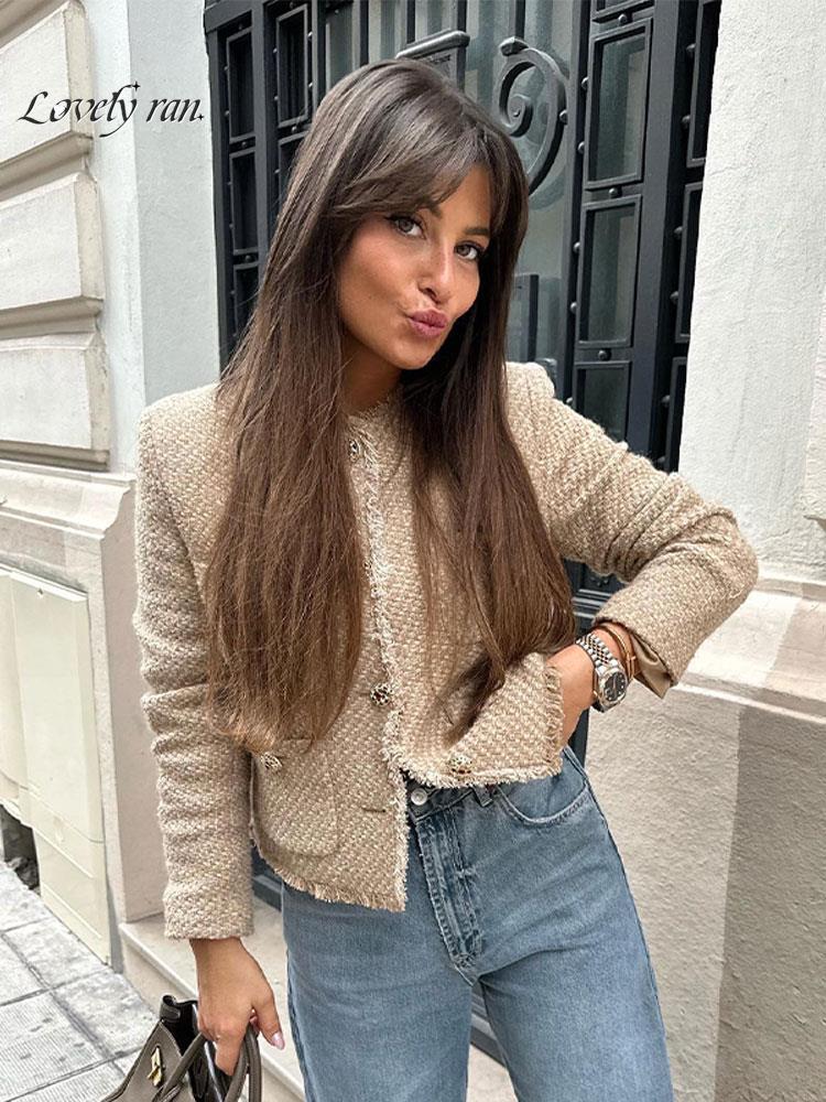 Women's Jackets Solid Pockets Single Breasted Bomber Coat Fashion Long Sleeve Oneck Warm Tops Female Autumn Chic Outwear Crop 230919
