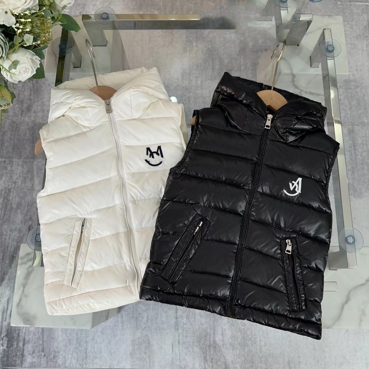 Kids vest Baby hoodies kid down jacket child Hooded Sleeveless Fasion 100% goose down filling luxury brand top Thick Warm Outwear Clothing Boy gi-image-799240617