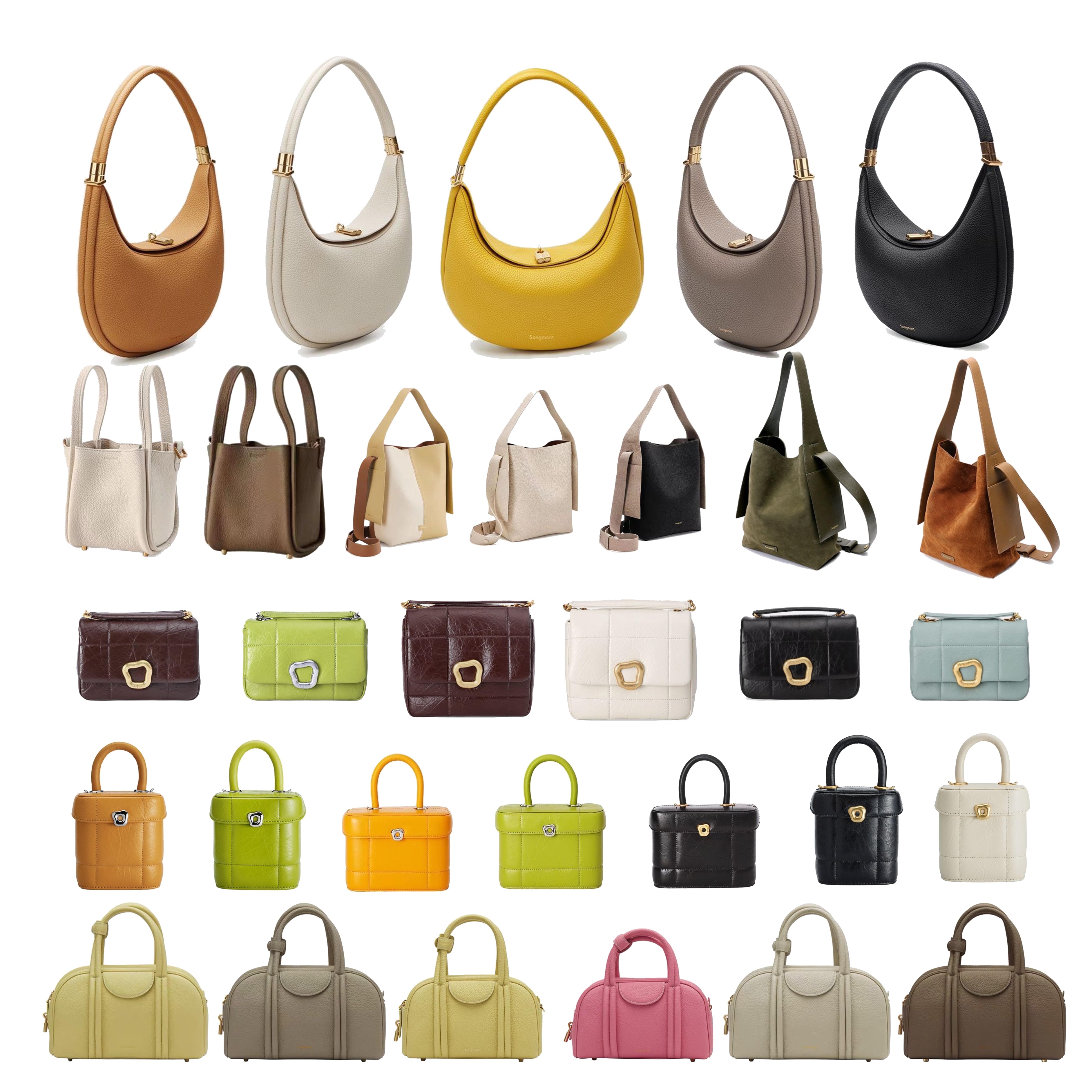 2size Women Mens Songmont Luna clutch bag 2size Luxury designer trunk Shoulder basket half moon bags Genuine Leather tote Underarm Crossbody bag