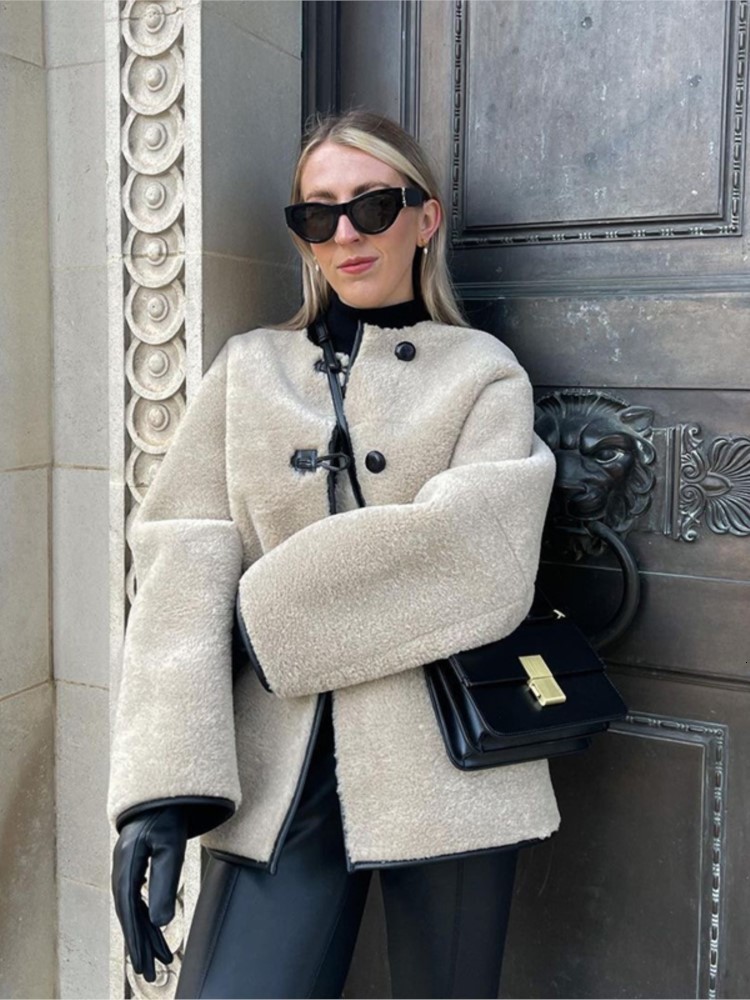 Women's Jackets Long Sleeves Faux Fur Fleece Jacket Women Singlebreasted Warm Coat 2023 Fall Winter Fashion Female Street Outwears 230919