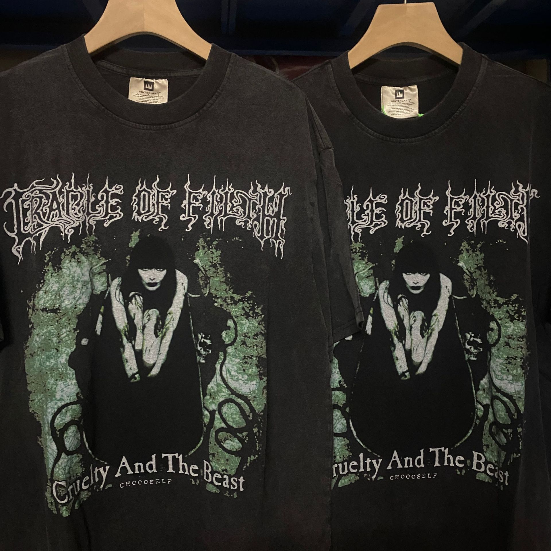 Evil Spirit Emperor heavy metal band Bloodthirsty witches limited printed high street do old wash water men and women with the same short sleeve-image-883882953