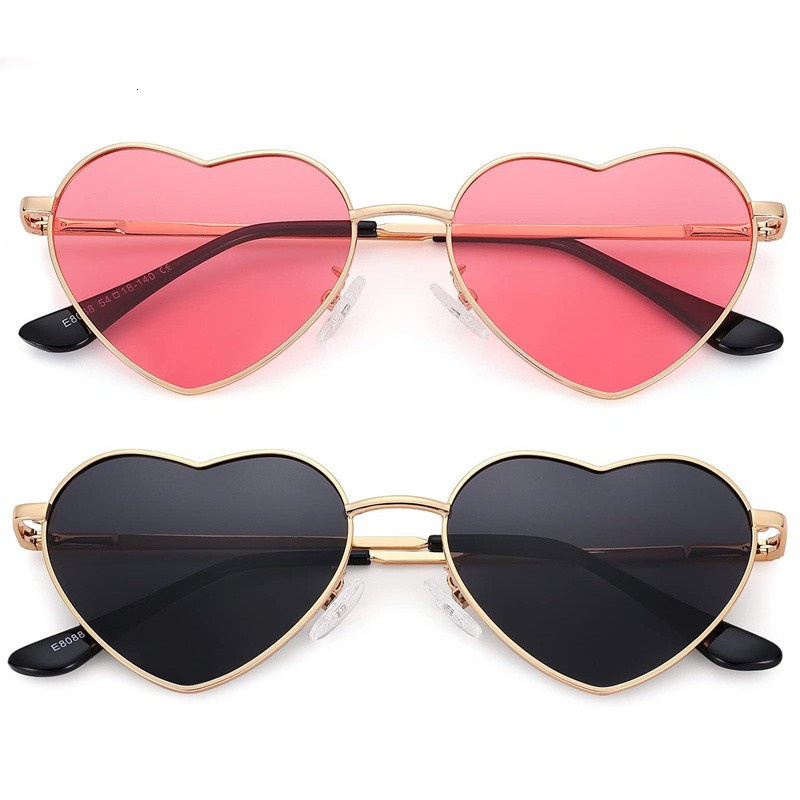 Sunglasses Frames Fashion Women s Metal Heart Shaped Gradient Outdoor Goggles Female Eyewear UV400 Shade Girls 230919
