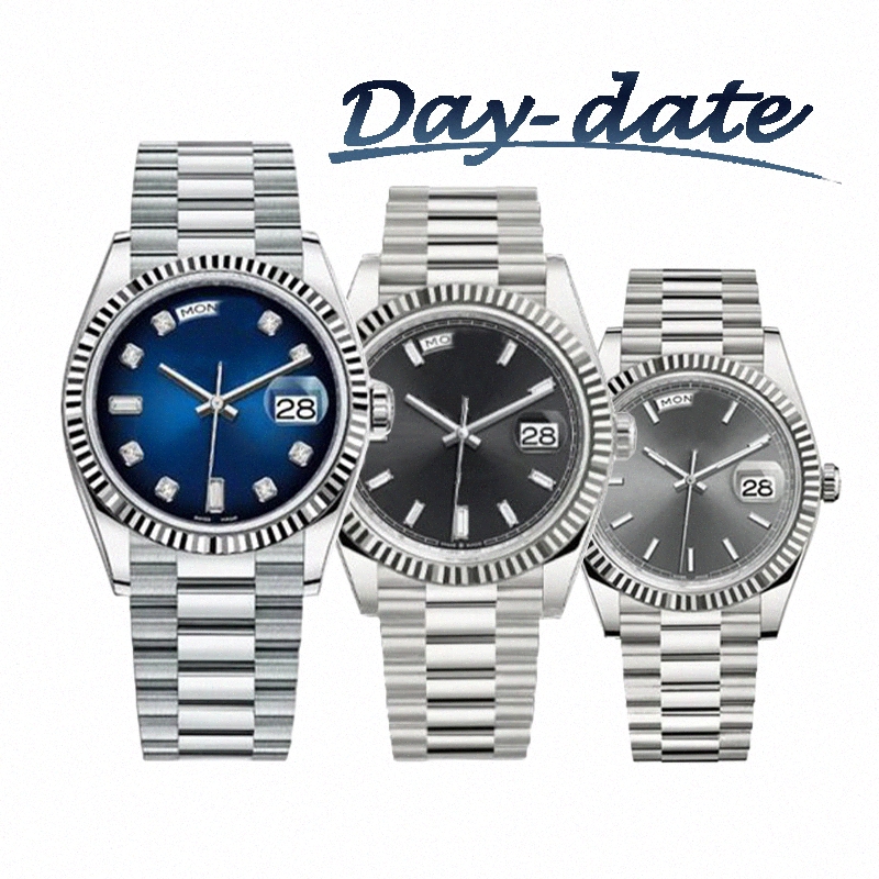 montre montre pour hommes jour date montre de luxe automatique mécanique boîtier en acier 904L bracelet résistant aux rayures verres en cristal s
