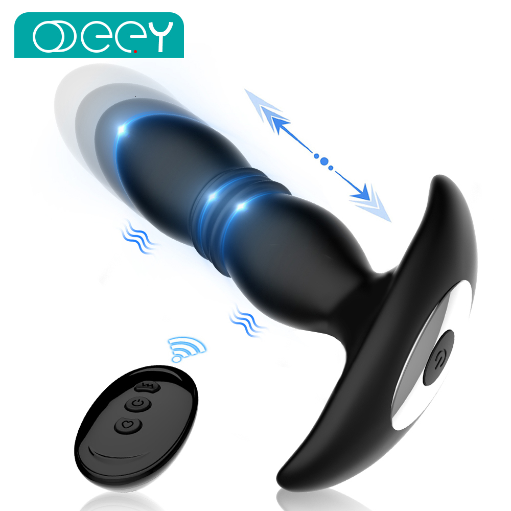 Vibrators Wireless Anal Vibrators 2 In 1 Thrusting Vibration Prostate Massager G Spot Butt Plug Stimulator Adult Sex Toys for Couples Play 230920