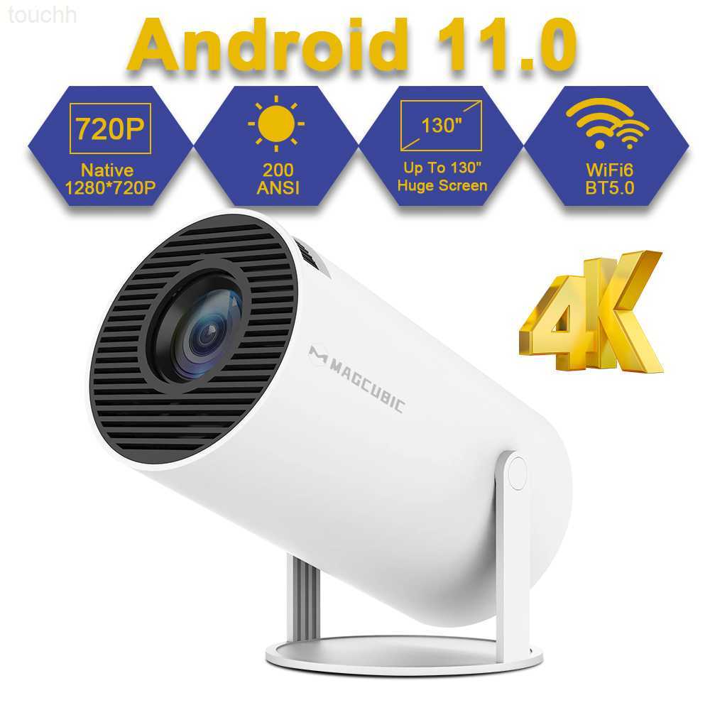 Projectors Transpeed 4K Wifi6 Projector Android 11.0 200 ANSI Dual WIFI Allwinner H713 BT5.0 1280*720P Home Cinema Outdoor portable L231127-image-905383165