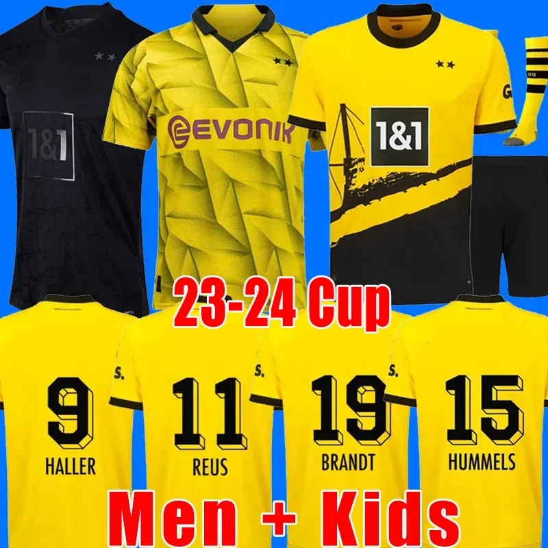 REUS Soccer Jerseys 23 24 Saison HALLER 2023 2024 Football Football Top Shirt NEONGELB BELLINGHAM HUMMELS BRANDT DORTMUND Hazard YEYNA hommes enf