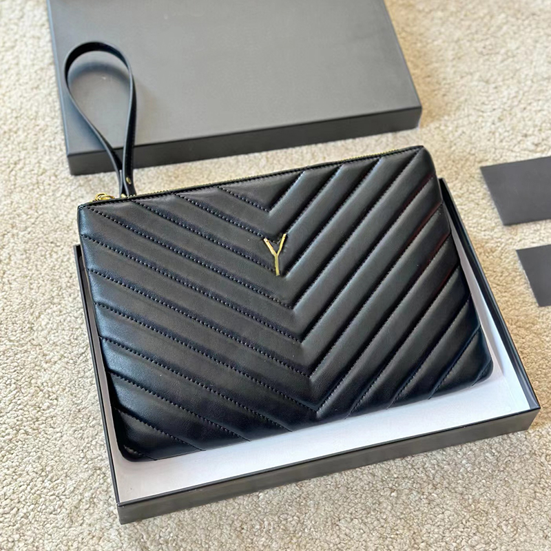 Womens Clutch Bags Designer Handbags Envelope Bag High Quality Soft Leather Black and White Woman Tote Bags