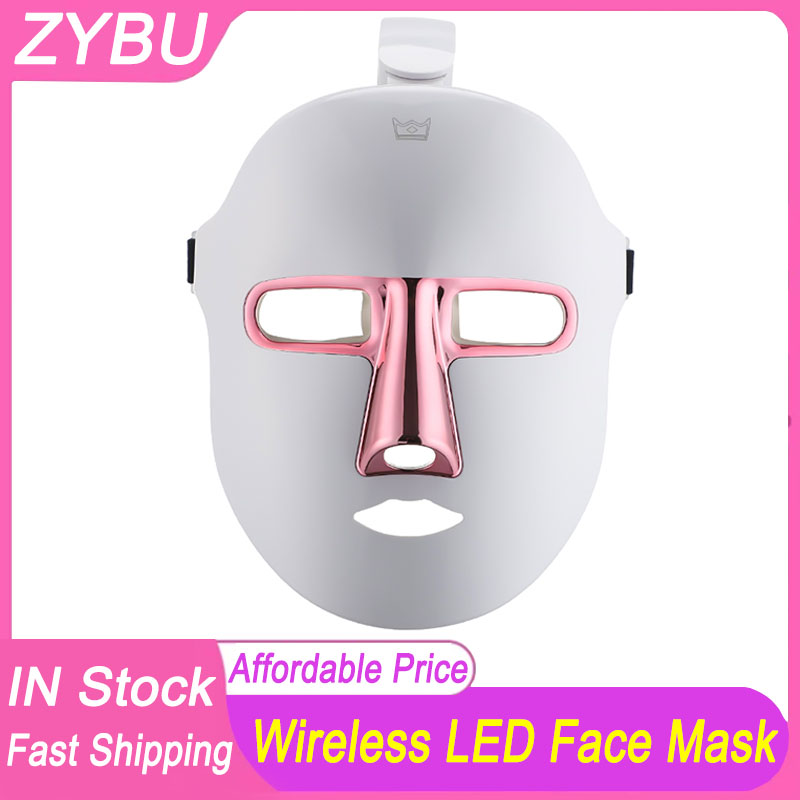 Wireless LED Facial Mask 7 Colors Light Photon Therapy Face Beauty Mask Skin Whitening Lifting Acne Wrinkles Removal Beauty Tool Facial Rejuvenat