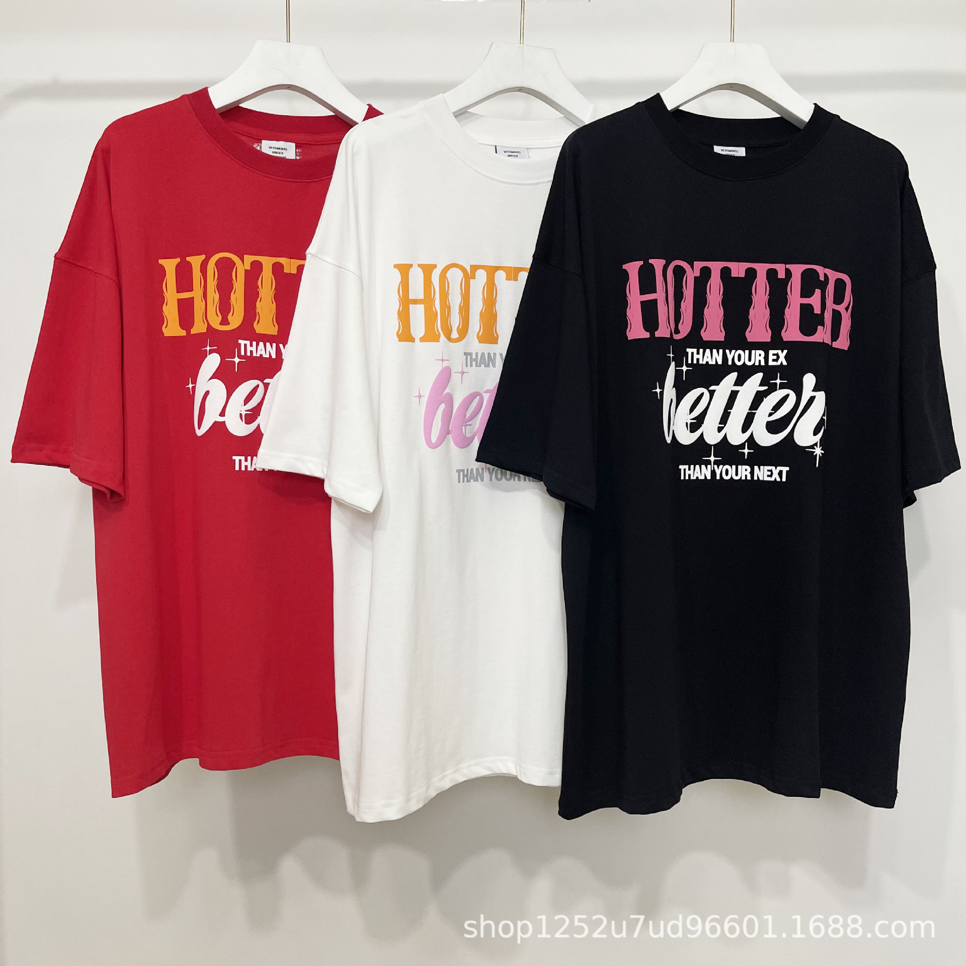 2023ss Vetements t-shirts VTM T-shirt surdimensionné pour hommes plus chaud que votre Ex imprimé coupe ample T-shirt style décontracté décontract