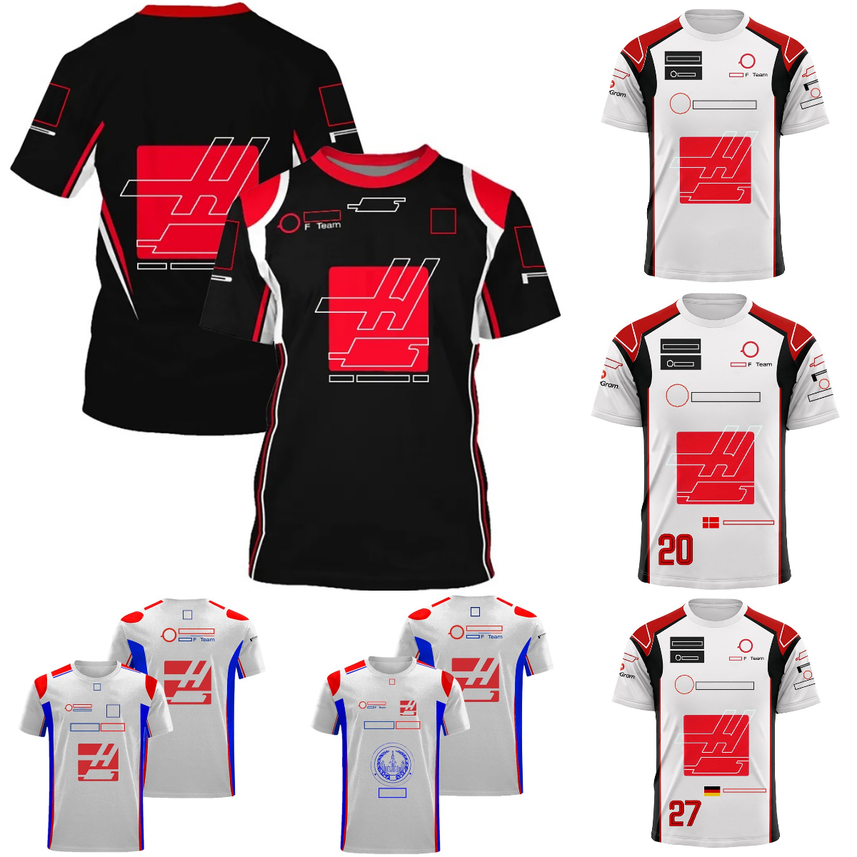 T-shirt de pilote de F1 2023 T-shirt de course d'équipe de formule 1 T-shirt d'été décontracté respirant T-shirts de sport pour hommes grande tai