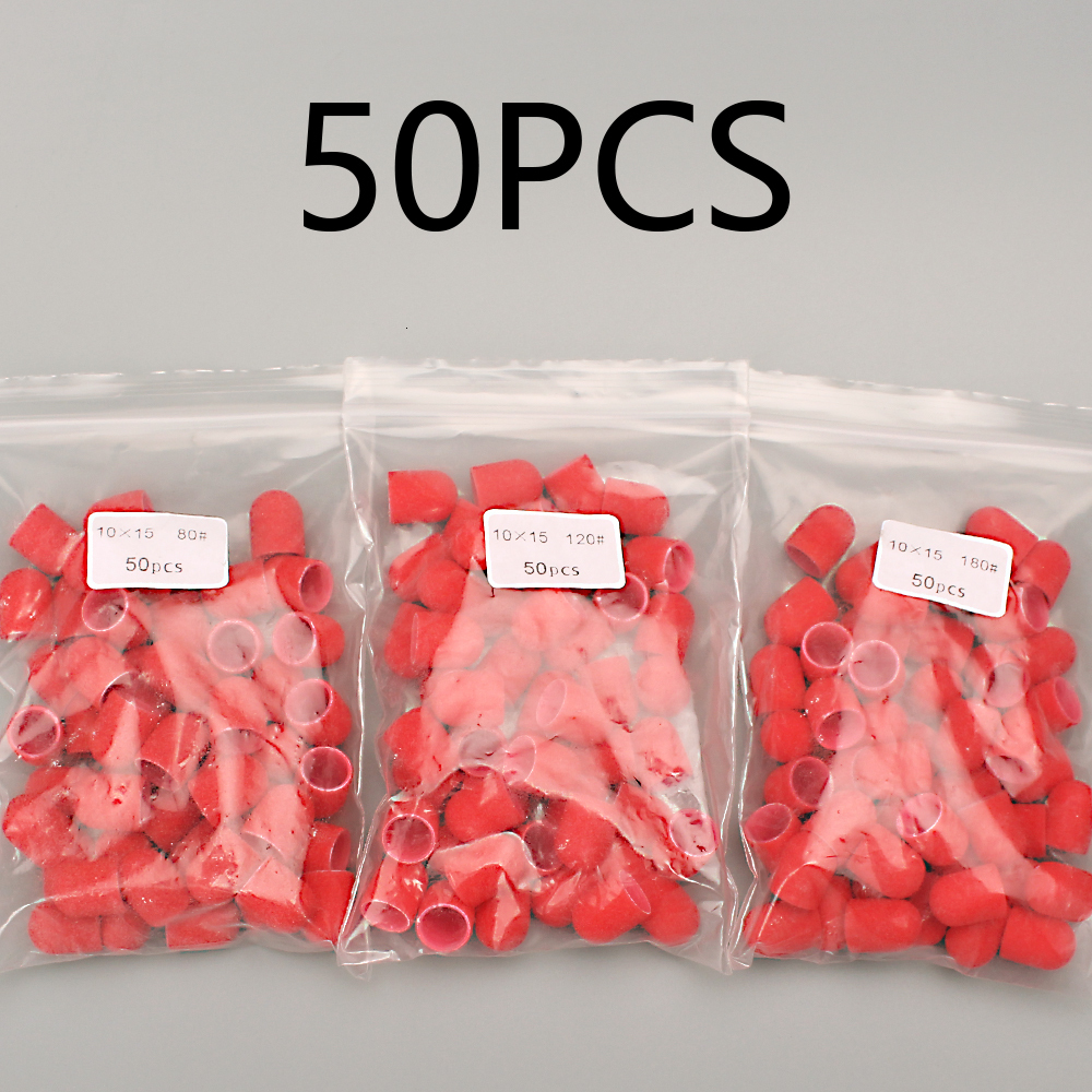 Nail Manucure Set 50PCS Bandes de capuchons de ponçage pour machine électrique 3 types Grit Gel Remover Pied Pédicure Soins Cuticules Accessoires