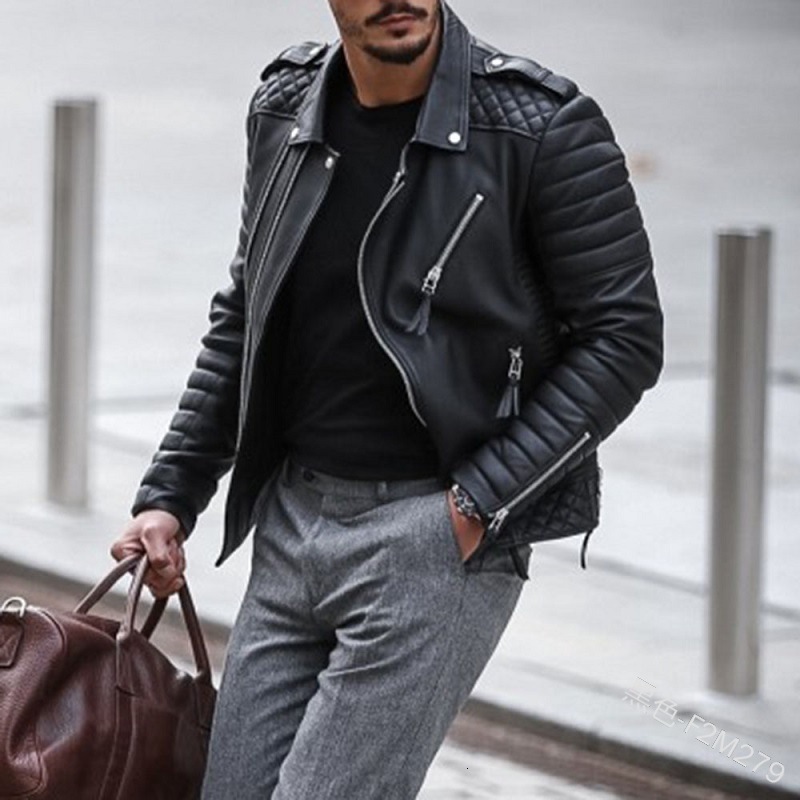 hommes en cuir Faux automne hiver vestes épaissi revers coton rembourré manteau à glissière Streetwear mode hommes hauts 230921