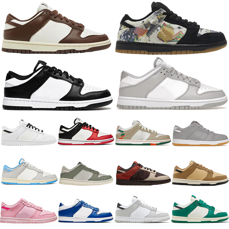 Chaussures de course Noir Blanc Low Flat Designer Baskets pour hommes Femmes Cuir Skate Jogging Entraîneurs de marche