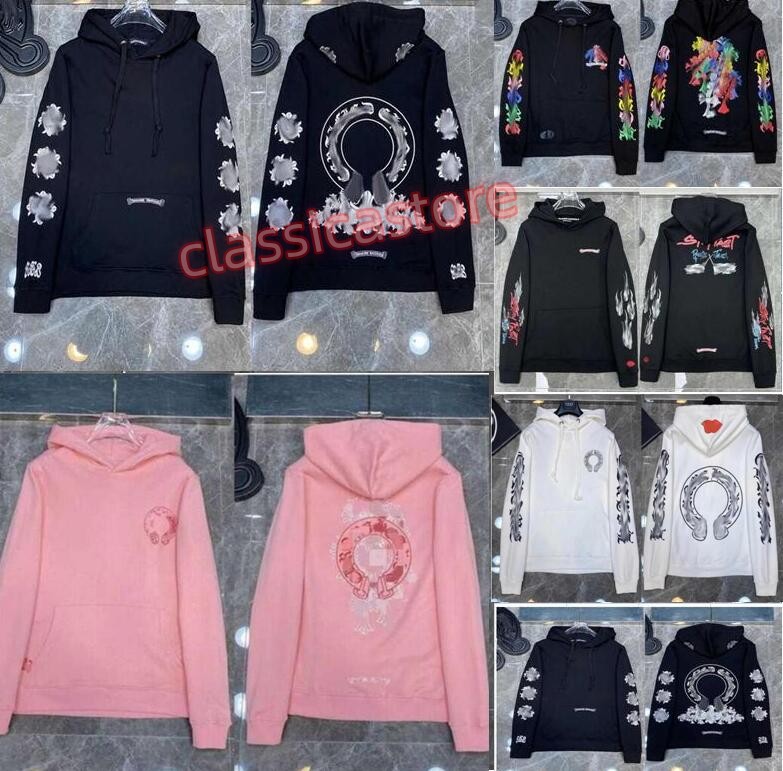 Mens Pullover hoodie Luxury Designer Zipper Sweatshirts Horseshoe Cross Print Brand Ch Hoodies Women Chromes Casual Loose Heart Sweater Chromees hea