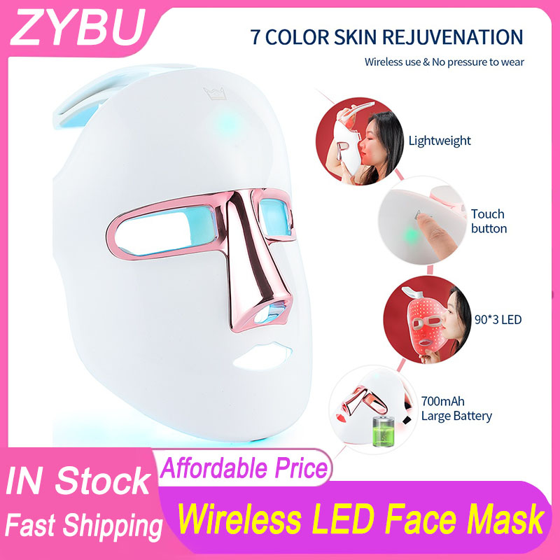 New Arrival Wireless Led Light Therapy Infrared Mask 7 Color Led Therapy Anti Aging Photon PDT Mask Skin Rejuvenation Facial Whitening Acne Treatmen