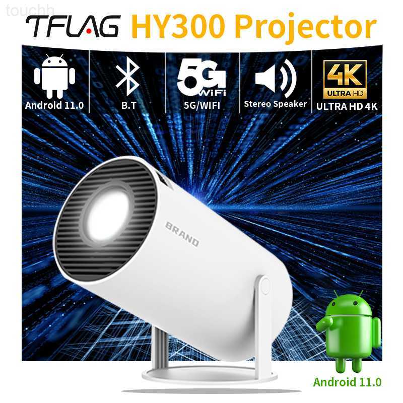 Projectors hy300 projector TFlag 4K Android Wifi Mini Bluetooth Lcd Portable Not T4/T2 200Ansi 1+8GB Projector Home Theater For Home Office L2311-image-905380901