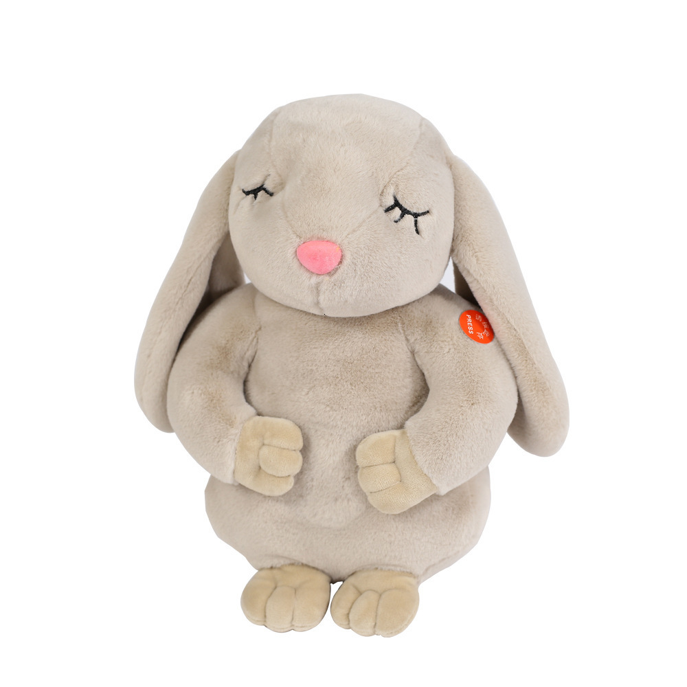 Electric Snoring Rabbit Sleeping Dolls with Music Cute Bunny Soothing Plush Toys for Children Gift 230921 W260306-image-1096678646