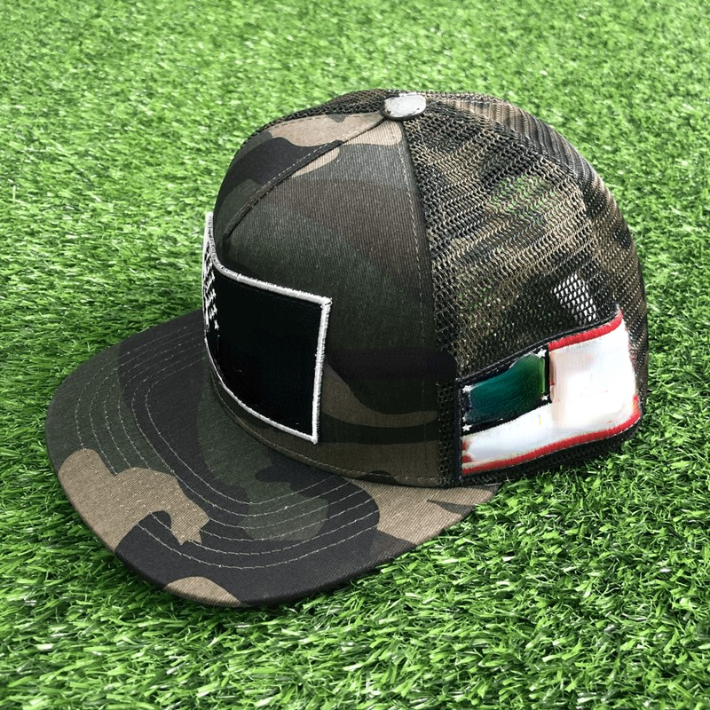 Trendy Brand Ball Caps Unisex Embroidered Camouflage Sun-poof Baseball Hat Flat Brim Hip Hop Hat-image-904661920