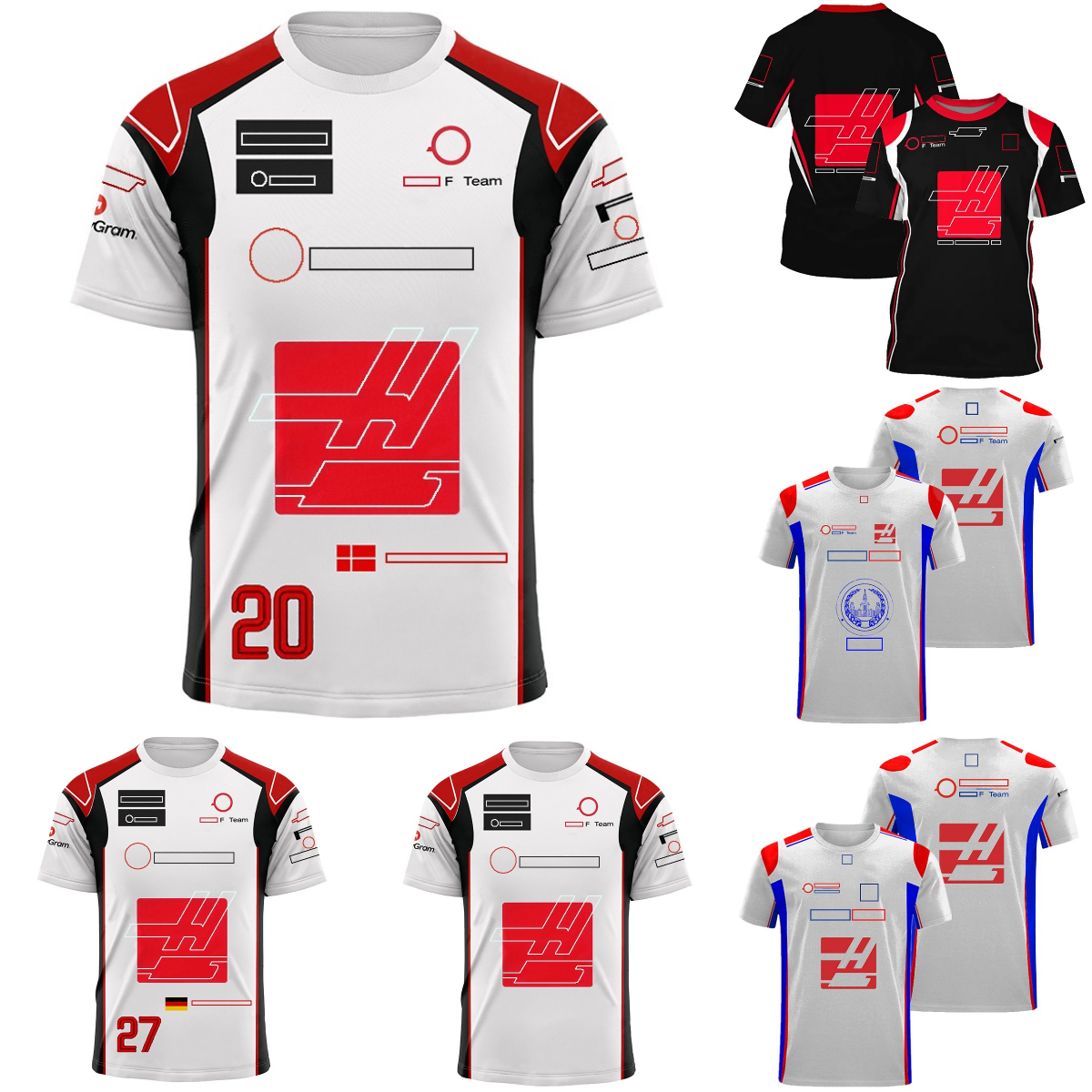 2023 F1 Team T-shirt imprimé Formule 1 Racing Logo T-shirt à col rond pour hommes Sports extrêmes T-shirt à manches courtes en plein air surdimen