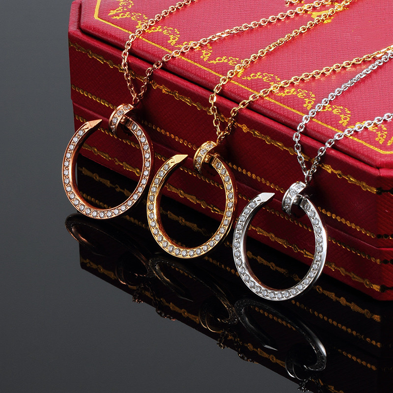 Collier pendentif bijoux de créateur de luxe en acier inoxydable pendentifs en diamant or colliers en argent