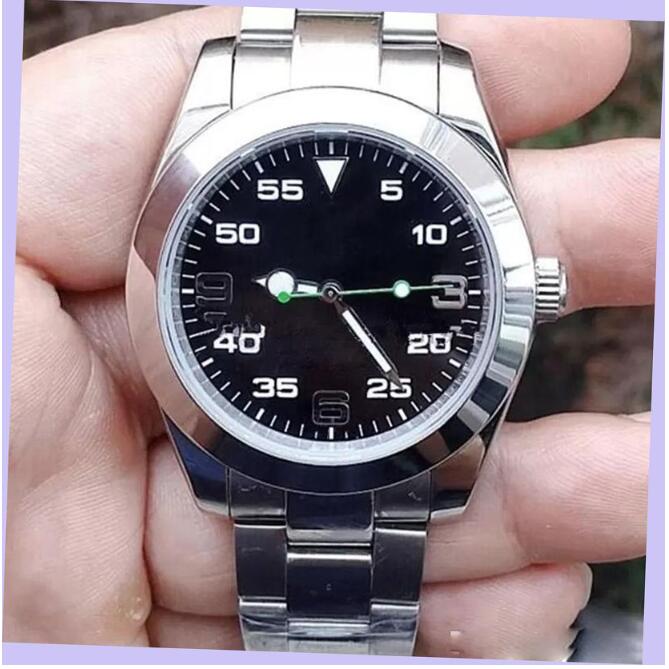 Luxury Men's Air King Mens Watch New Full Condition Black Dial 40mm Automatic Mechanical Movement Water Resistant Watchs Orologio montre de