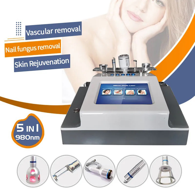 Multifunctional 5 in 1 980 laser spider veins removal nail fungus treatment machine diode laser 980nm machine