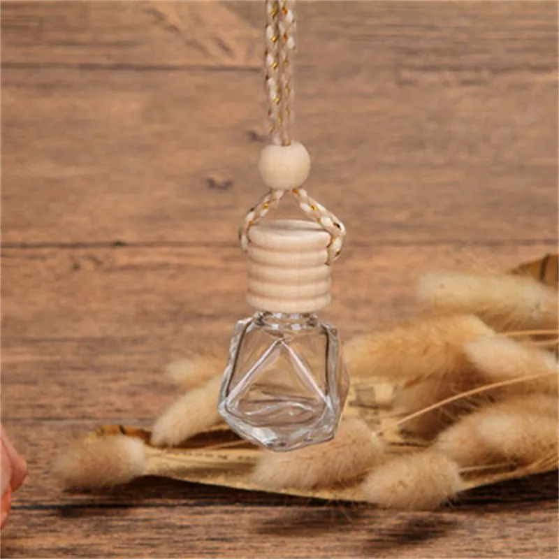 6ml10ml perfume bottles pendants various car pendants empty bottles oils diffusers small glass bottles accessories essential oil love heart square shape 828