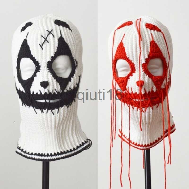 BeanieSkull Caps Fashion Face Masks Neck Gaiter Balaclava Hat for Adult Autumn Winter Knitted Hat Winter Mask Pography Props Terrifying Ghost Knitte