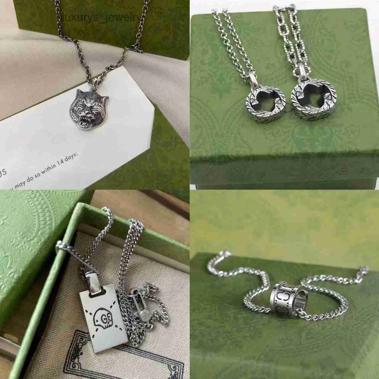 Jewelrys Designer High Quality designer jewelry necklace 925 silver chain mens womens Pendant skull tiger with letter designer necklaces fashion