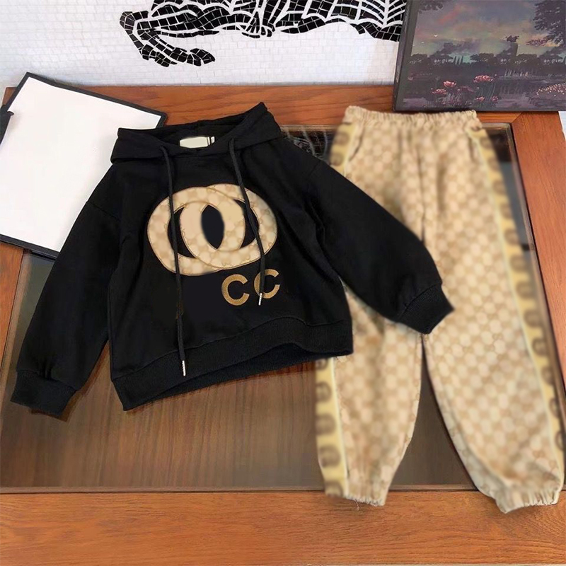 Luxury Kids Sets Baby hoodie sells new autumn Clothing Fashion Clothes Set Toddler Boy Girl Pattern Casual Tops Child Loose Trousers 2pcs Designer O