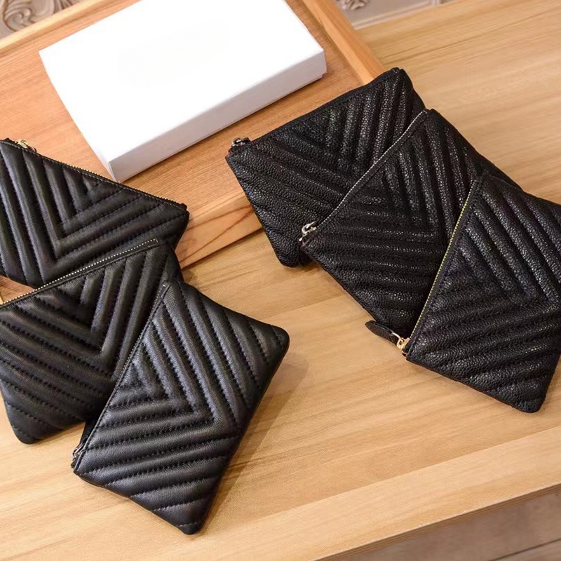 Top Quality Card Holders Fashion Designer Coin Purses with Gold Silver Black Logo Lusury Chain Wallets with Box Couple Festival Gifts 22847-image-905767260