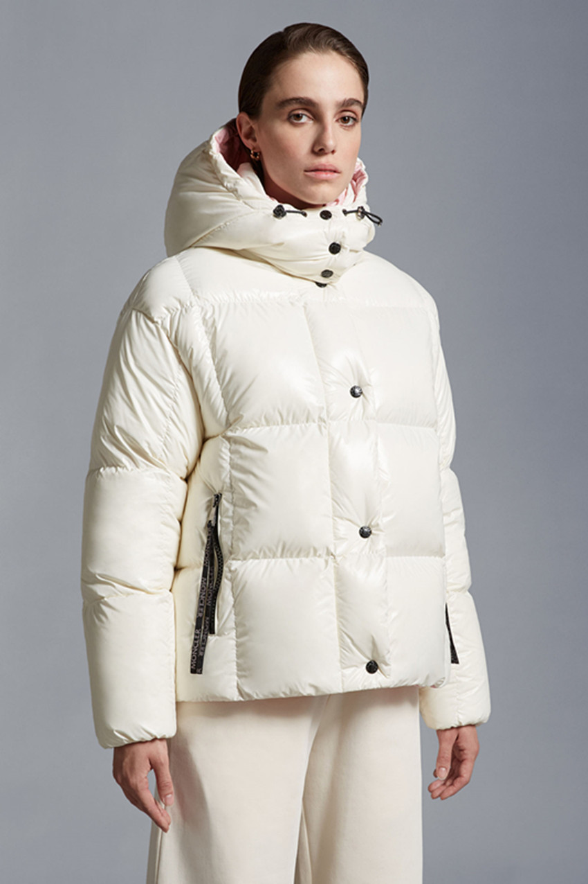 2023 Autumn Winter Women's White Duck Down Parkas Jackets Zipper Single Breasted Hooded Striped Woman's Slim Short Coats MK23036-1