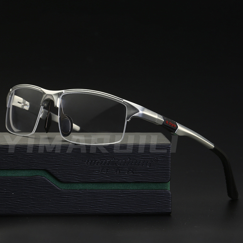 Fashion Sunglasses Frames YIMARUILI Half-Frame Sports Glasses Frame Ultra-Light Aluminum-Magnesium Material Optical Prescription Glasses Frame Men Y