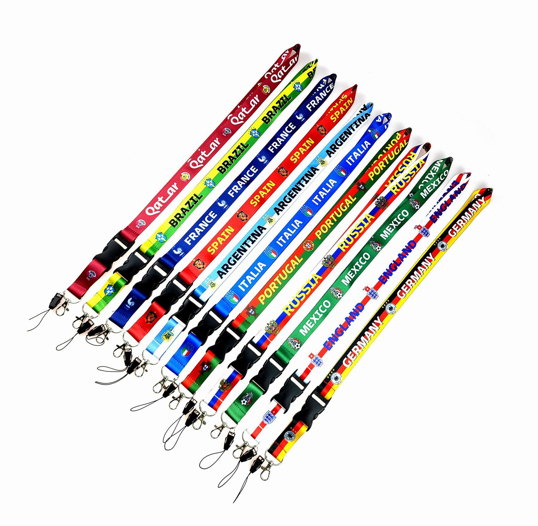 Europe Football Team Cellphone lanyard Straps Men Clothing Designer Keys Chain ID cards Holder Detachable Buckle Lanyards Fob Key national team T-image-905887789