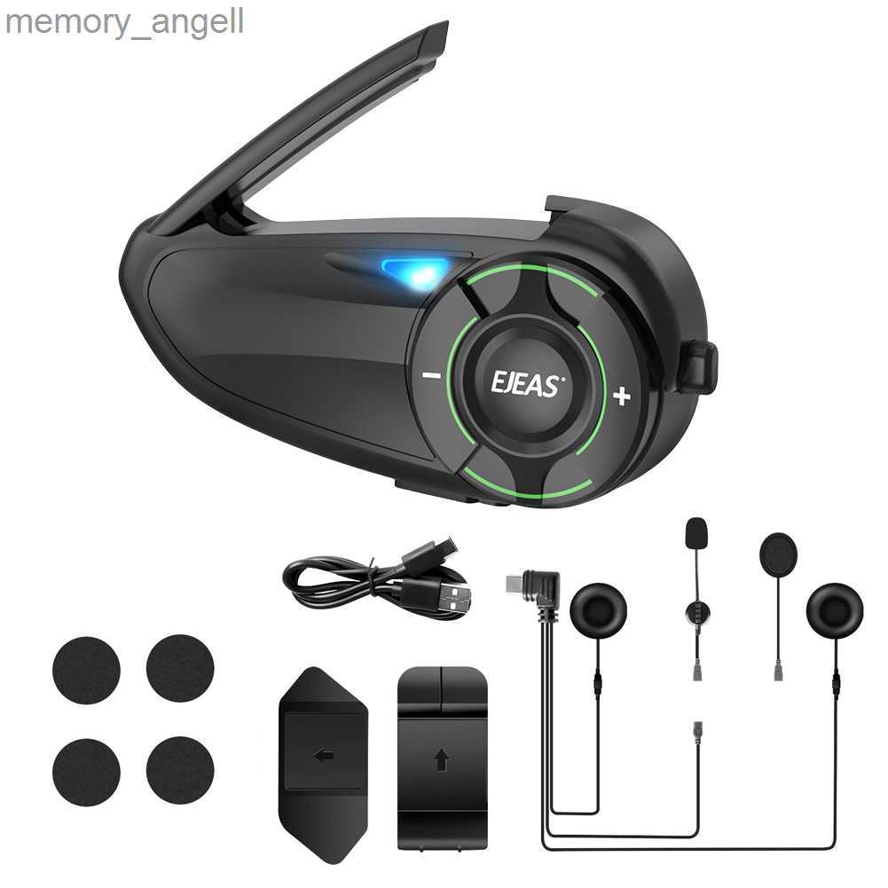 Walkie Talkie EJEAS Q8 Bluetooth-Compatible Motorcycle Intercom Waterproof Moto Group Interphone 6 Riders 1000M Wireless Interphone Headset 1L260-image-906172805