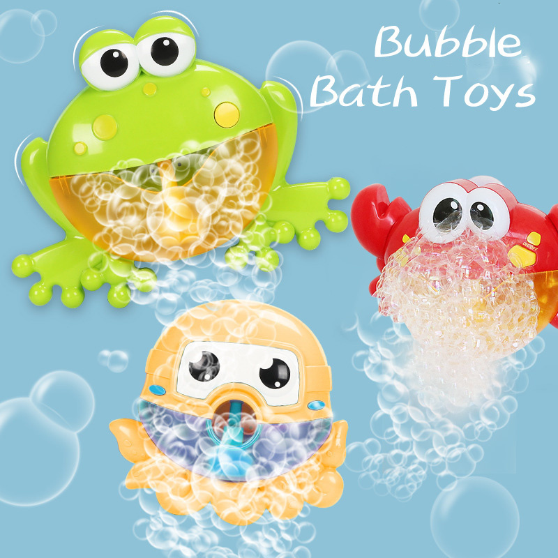 Jouets de bain Jouets de bain Becs de bain Crabes à bulles Grenouille Poulpe Baleine Machine à mousser Salle de bain Oyuncak pour enfants Eau Nat