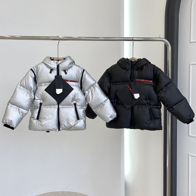 Mens children down jacket p home red label series designer winter down jacket sleeves removable children's casual fashion jacket