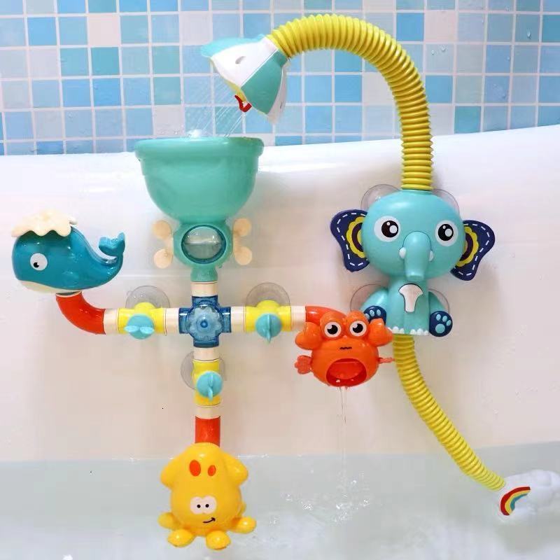 Jouets de bain Jouet de bain pour bébé, ventouse, jeu d'eau, girafe, modèle de crabe, robinet de douche, jouets de pulvérisation d'eau, salle de
