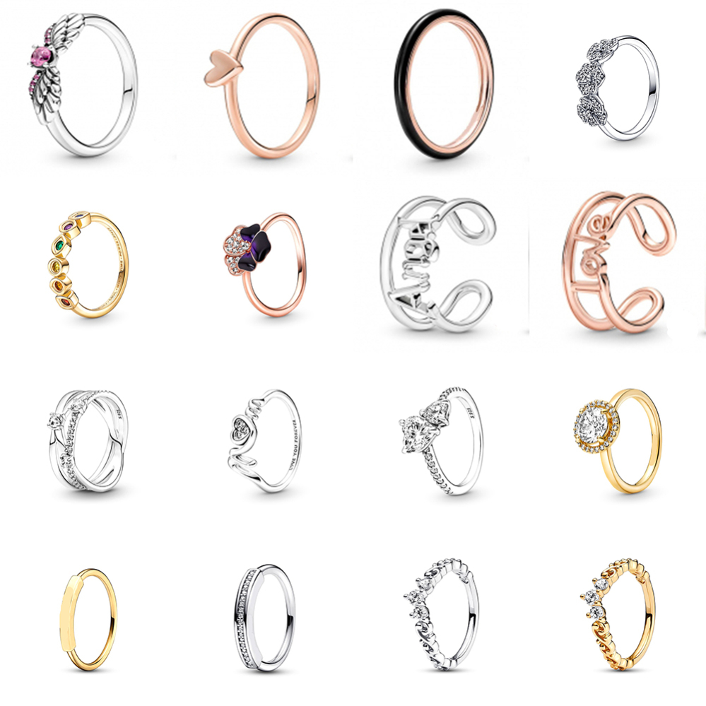 NEW 2023 100% 925 Sterling Silver High Quality Beautiful Unique Zircon Ring Fit European Girl Women Luxury Original Fashion Jewelry Gift 2