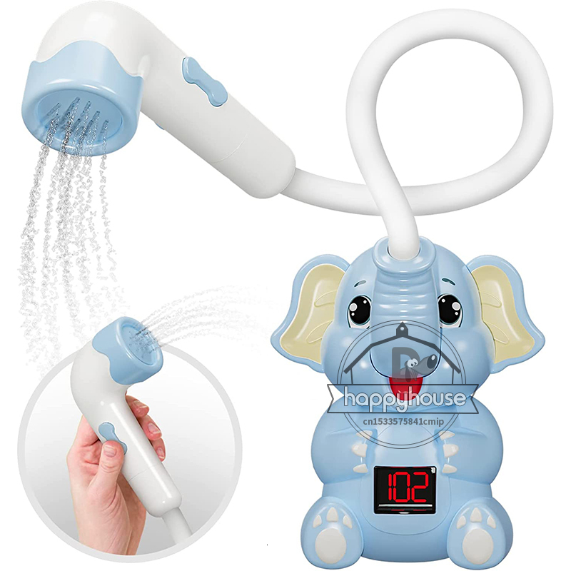 Jouets de bain Jouets de bain pour bébé douche de bain avec thermomètre de douche jouets d'eau de pulvérisation d'eau d'éléphant électrique pour