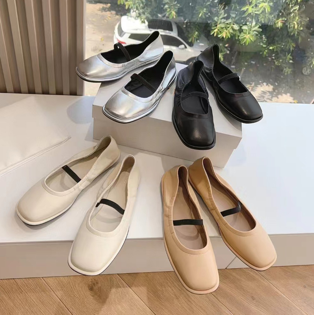 Chaussures de robe de créateur de luxe de qualité supérieure Fashion Femmes Ballet Flat Talons Logles de cuir décontractées