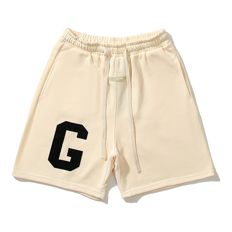 Shorts Mens Short Ess Short Mid Waist Heavyweight Women Acitve Shorts G Letter Print 100% Pure Cotton Top Quality Plus Size Relaxed