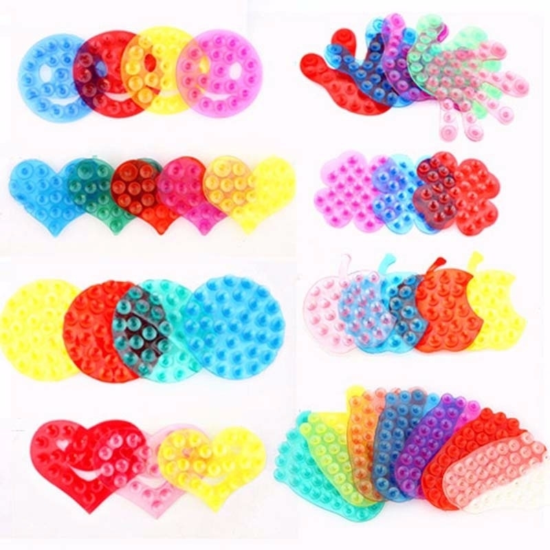 Jouets de bain 10 pièces/lot forte Double face ventouse paume PVC ventouse Double magique plastique ventouse salle de bain jouets enfant paume de